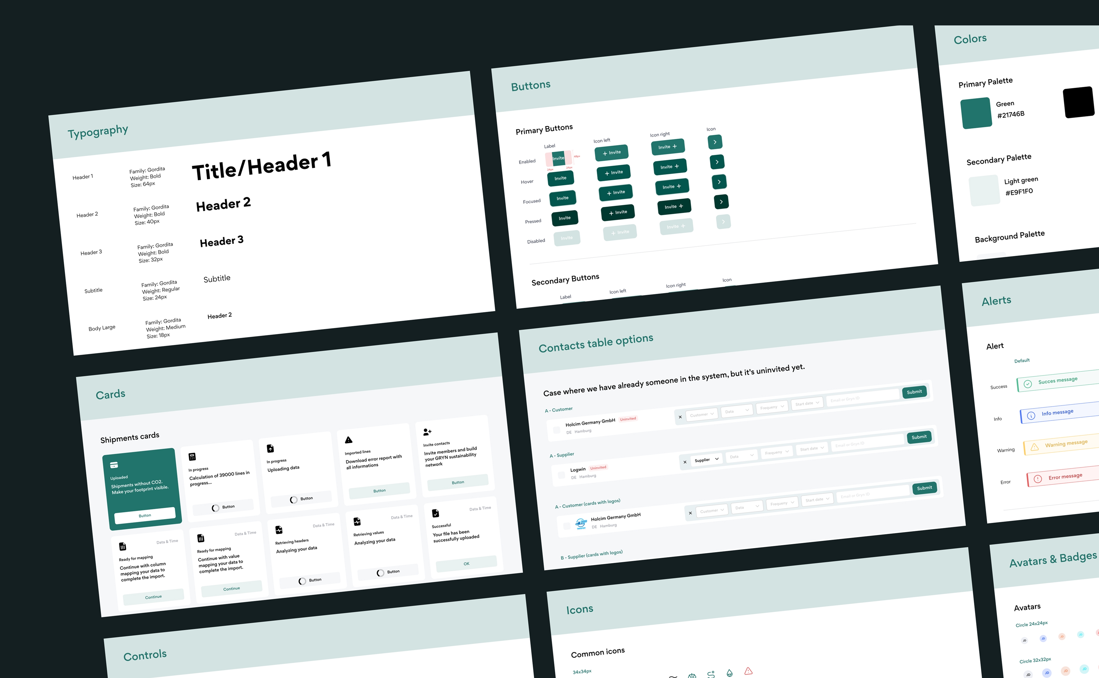 GRYN — supplier workflow and audit views