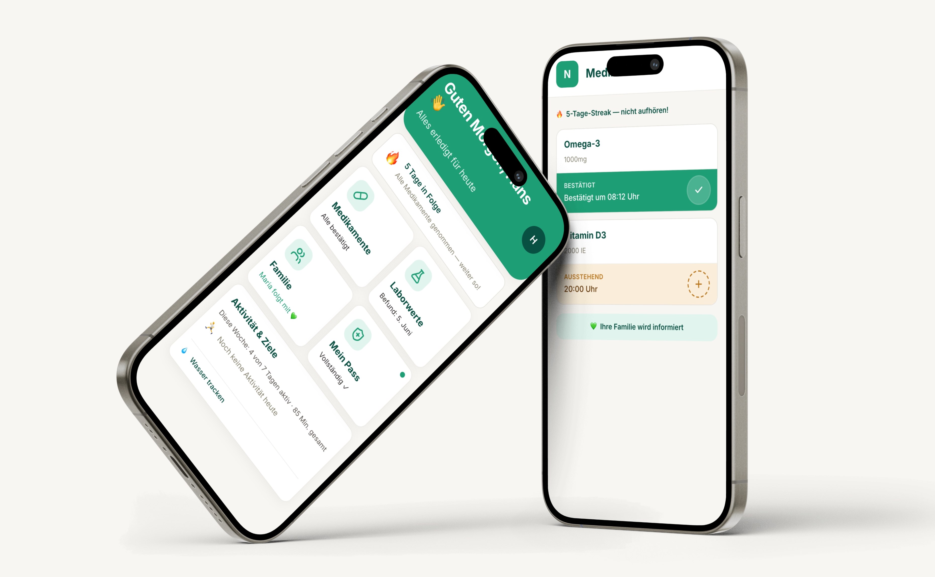 Noor — home and medication check-in on iPhone